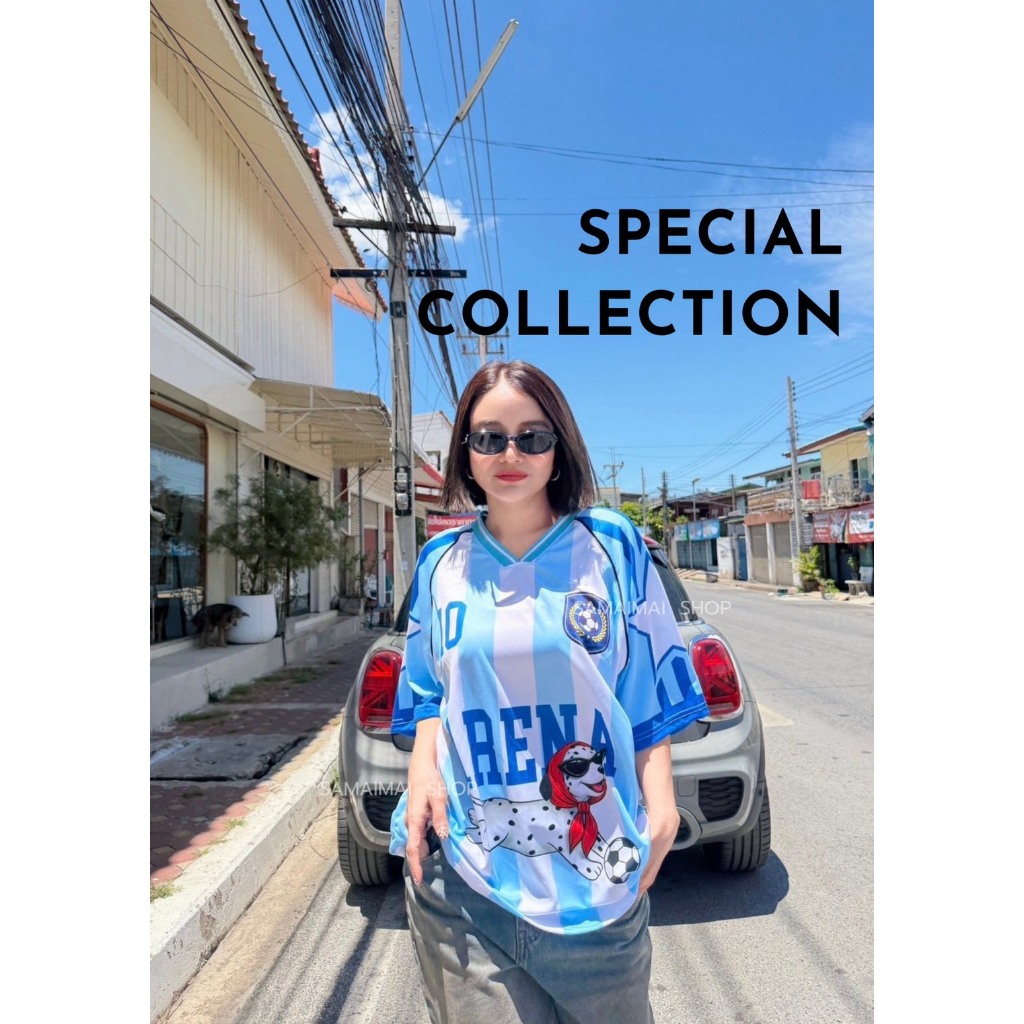เสื้อกีฬาแขนสั้น พิมพ์ลาย Collection แบรนด์แท้ร้านสมัยใหม่