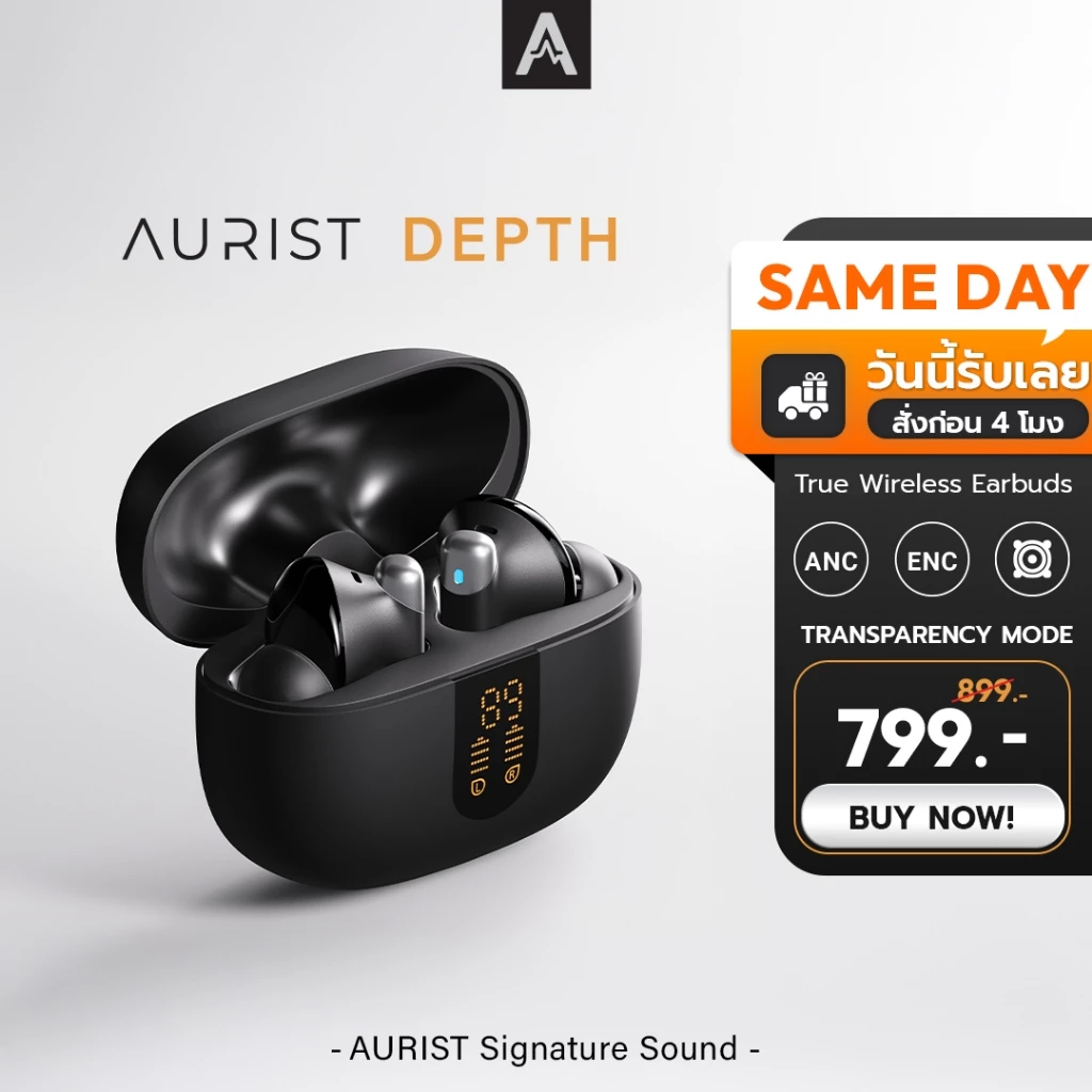 Aurist Depth ENYX หูฟัง Bluetooth ENC ANC ไร้สาย IP54