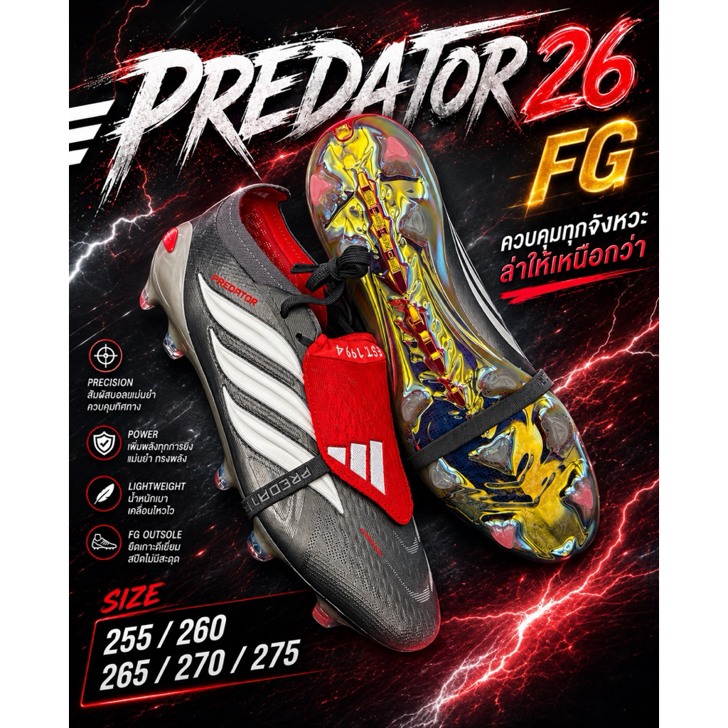 Adidas Predator26 Elite AG&FG เจนเนอเรชั่นใหม่ ในสี ,,Launch Edition ,, สินค้าของแท้ %