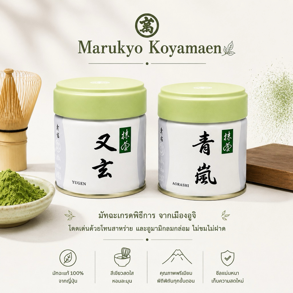 (พร้อมส่ง🛵 แมสได้) Marukyo Koyamaen Matcha แท้ 100% จากญี่ปุ่น พร้อมส่งในไทย