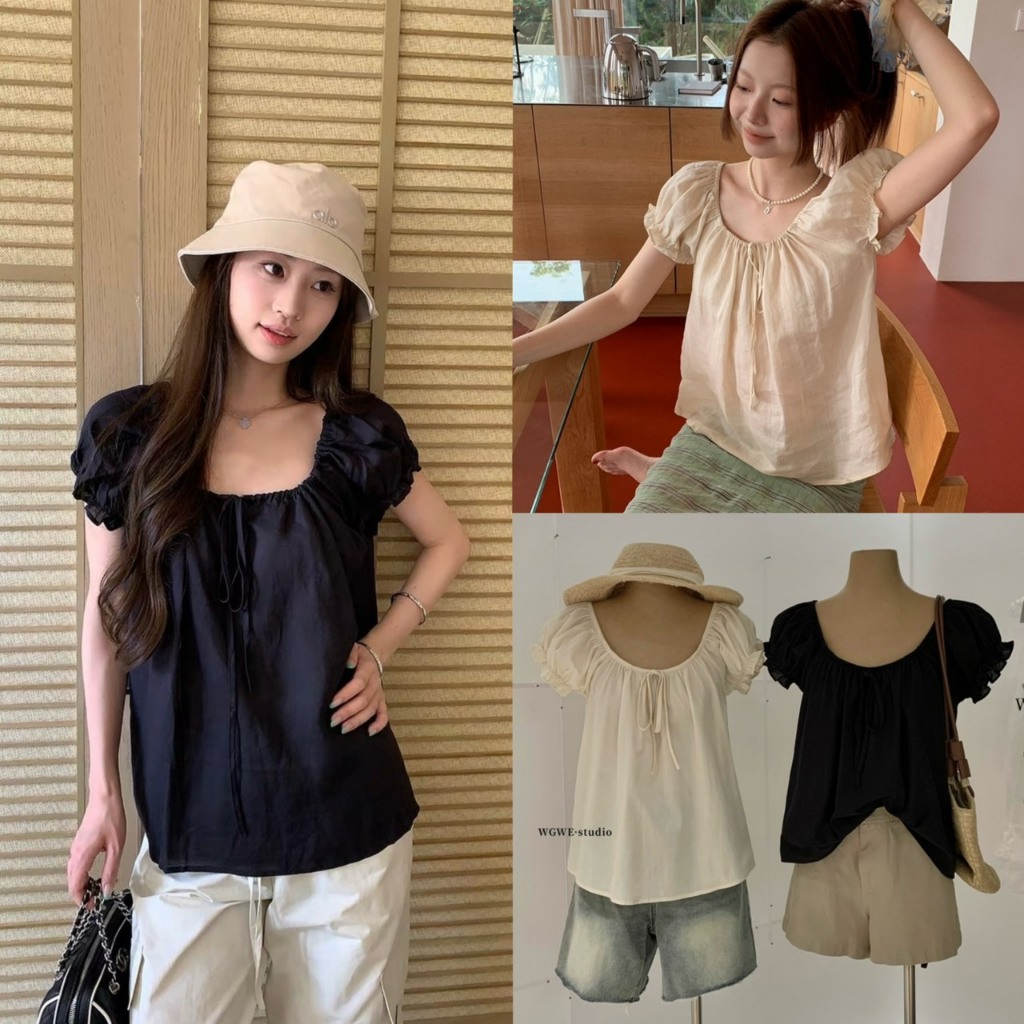 (พร้อมส่ง) Babydoll Puff เสื้อคอยูแขนตุ๊กตา - 10135 TAG WG.WE