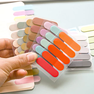 <พร้อมส่ง> โน๊ตกาว PET แคปซูล 💊 Sticky Note 5สี/ 10สี 100-200แผ่น พลาสติก เครื่องเขียน สมุดโน๊ต แถบ พกพา แบบมน
