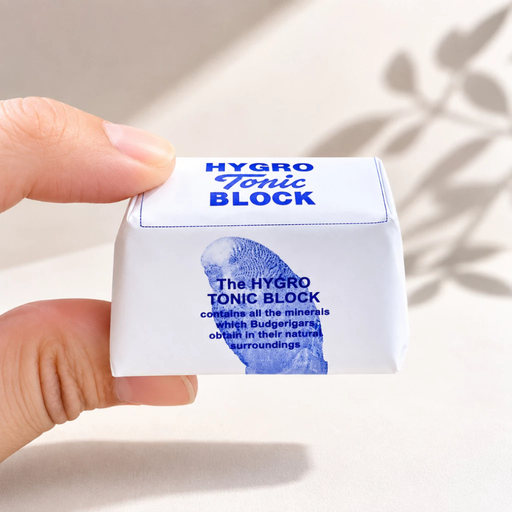 Hygro Tonic Block อุดมไปด้วยแร่ธาตุ สำหรับนกปากขอ (1 ก้อน)