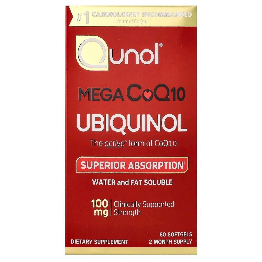 Qunol, Mega CoQ10 Ubiquinol, 100 mg, 60 Softgels