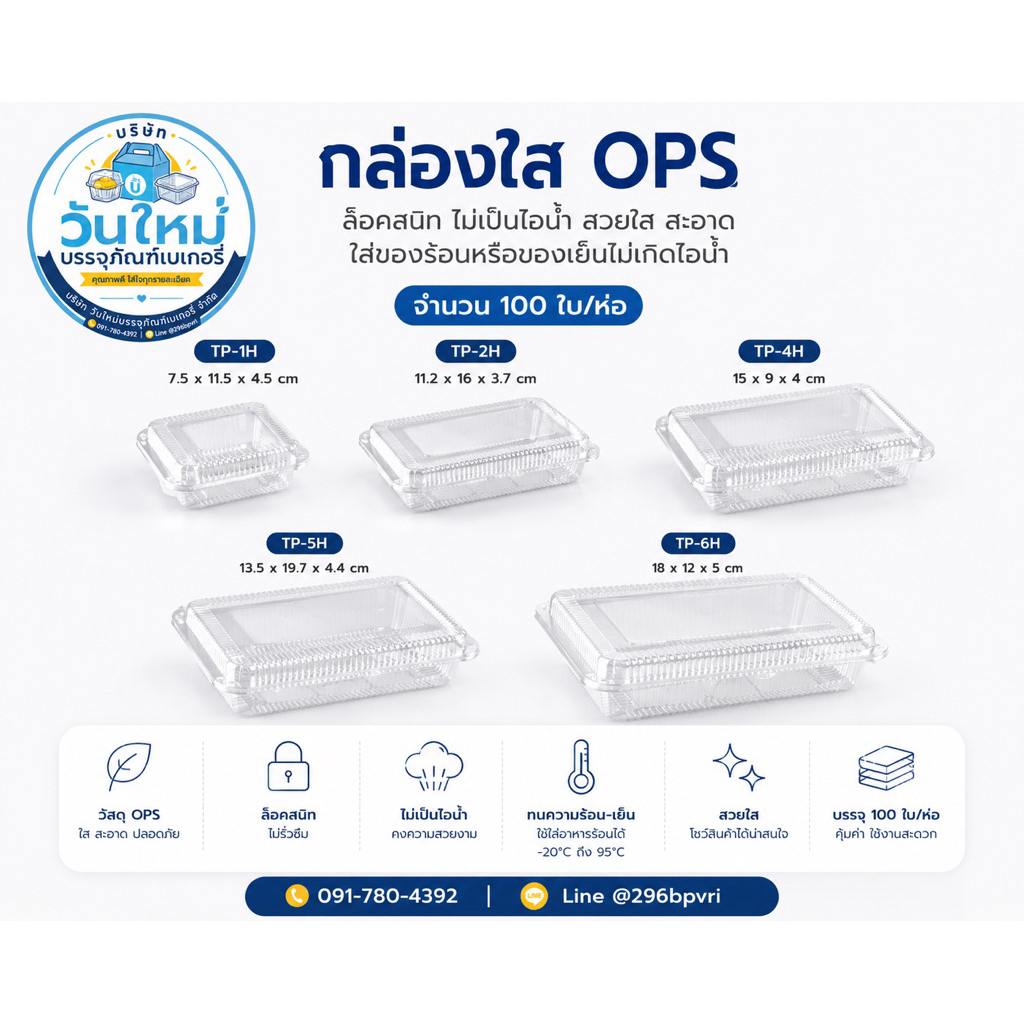 (ยกลัง)กล่องใส OPS TP-1H,2H,4H,5H,6H ***ราคาถูก***