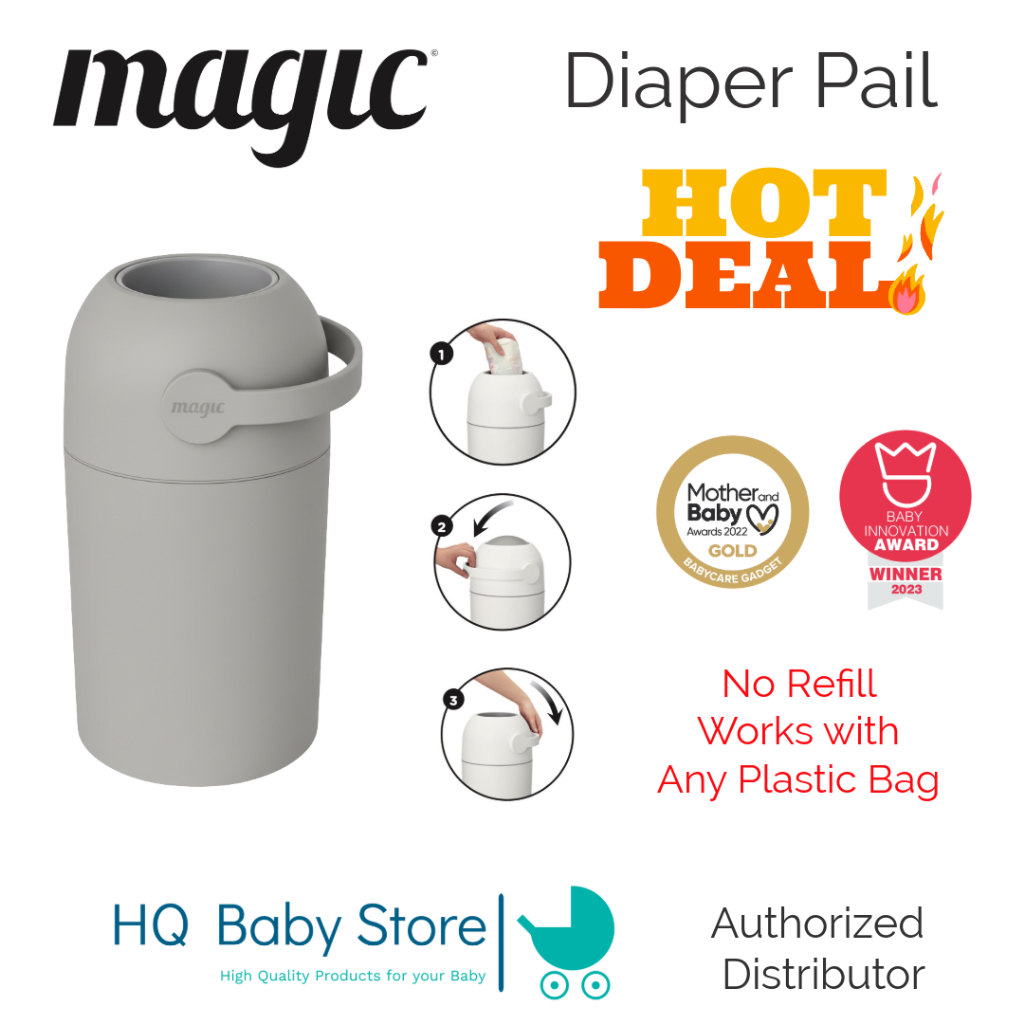 Magic Diaper Pail Majestic📍สินค้าแท้ 💯%📍ถังขยะเก็บกลิ่น 99.99% สามารถใช้กับถุงขยะทั่วไปได้ถุงขนาด 18 × 20 นิ้ว