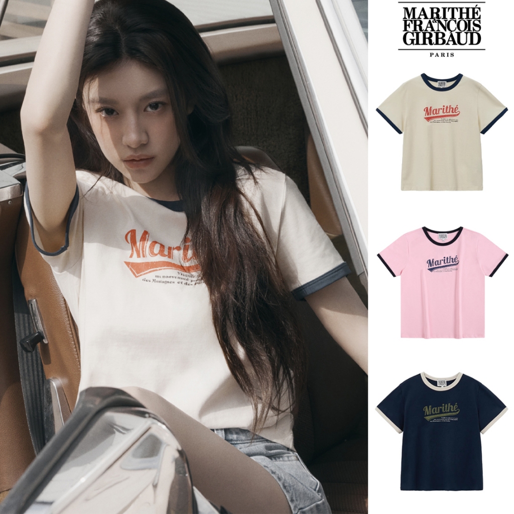 New เสื้อยืด MARITHE แท้ W VINTAGE BASEBALL RINGER TEE