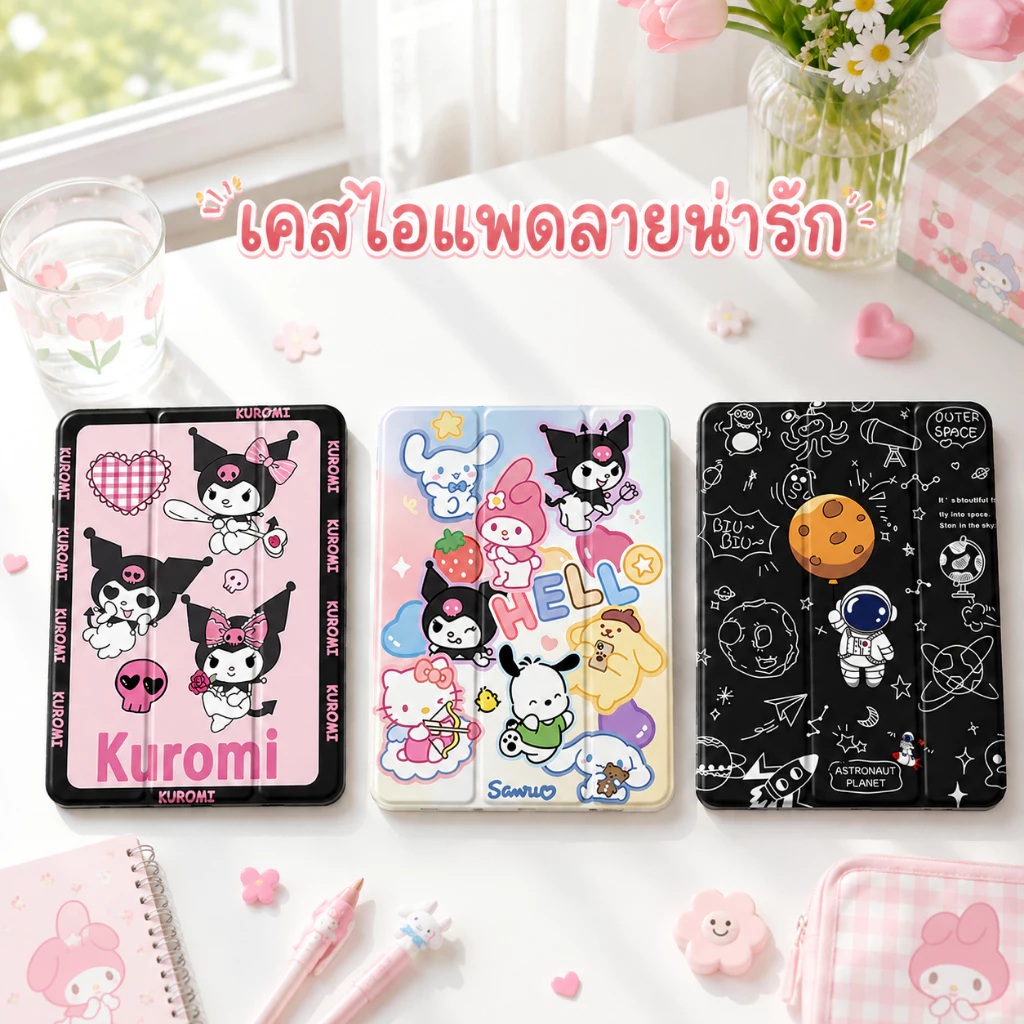 เคสไอเเพด ที่มีช่องเสียบปากกาฝาหลังแบบใส ipad case A16 gen11 gen10 air7 air6 gen5/6 gen7/gen8/gen9 10.2 Air4/Air5 10.9