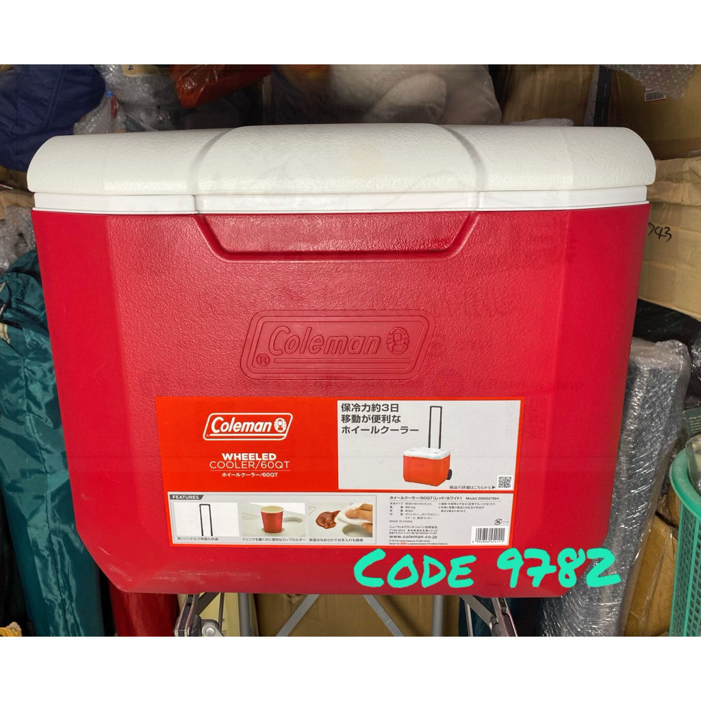สินค้าพร้อมส่ง กระติกเก็บความเย็น โคแมน coleman cooler 60QT Red