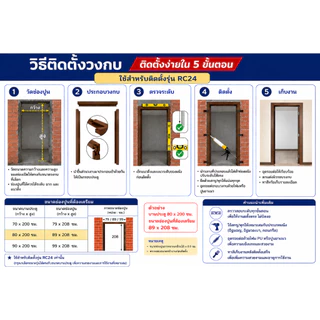 RICO วงกบประตู RC24 วงกบ WPC เลือกได้ หลายสี หลายขนาด กันน้ำ ไม้สังเคราะห์ 70x200cm 80x200cm 90x200cm (ผนังหนา 10 cm.)