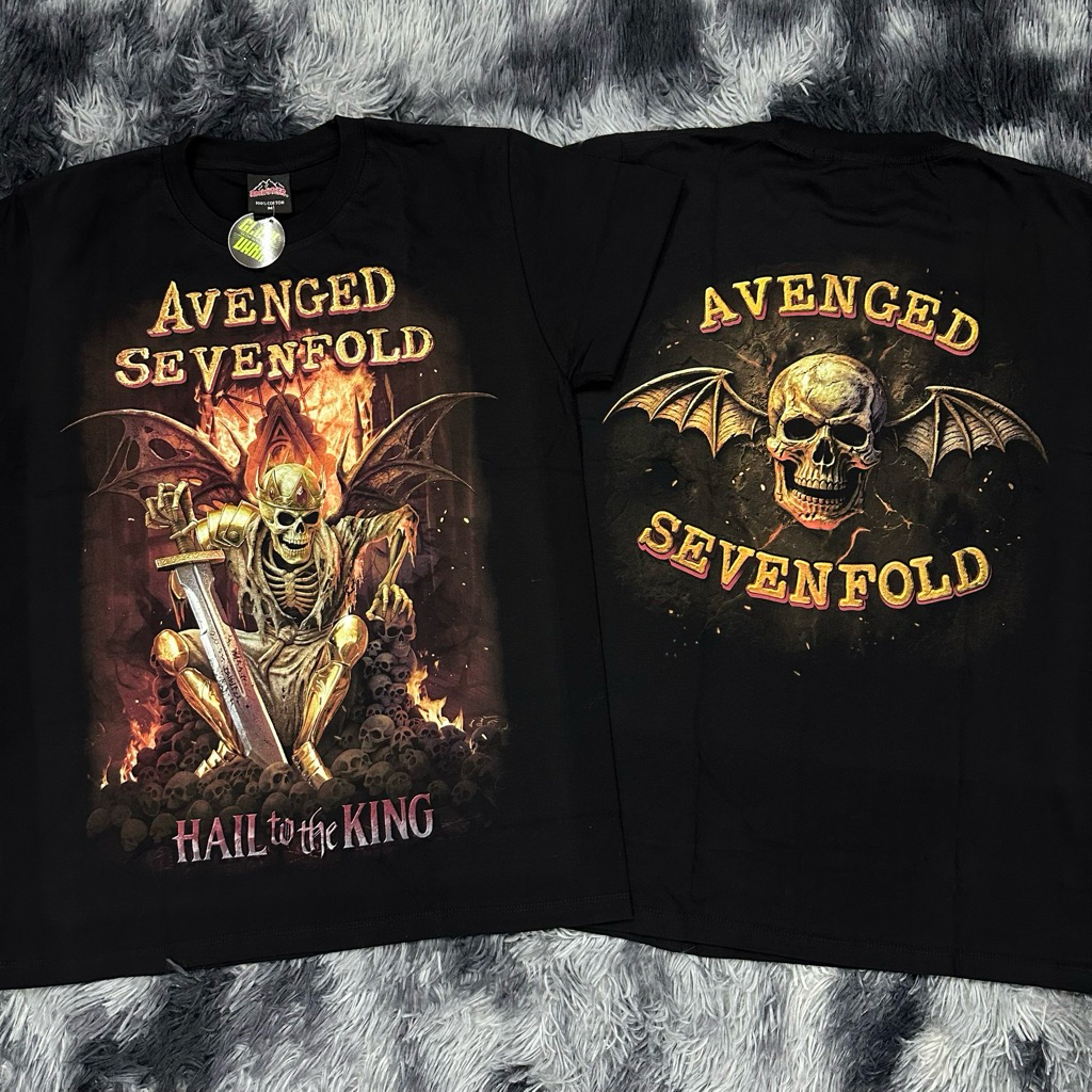 เสื้อยืด A7X Hall to the King เรืองแสงป้ายRocktees ผ้าคอตตอน 100