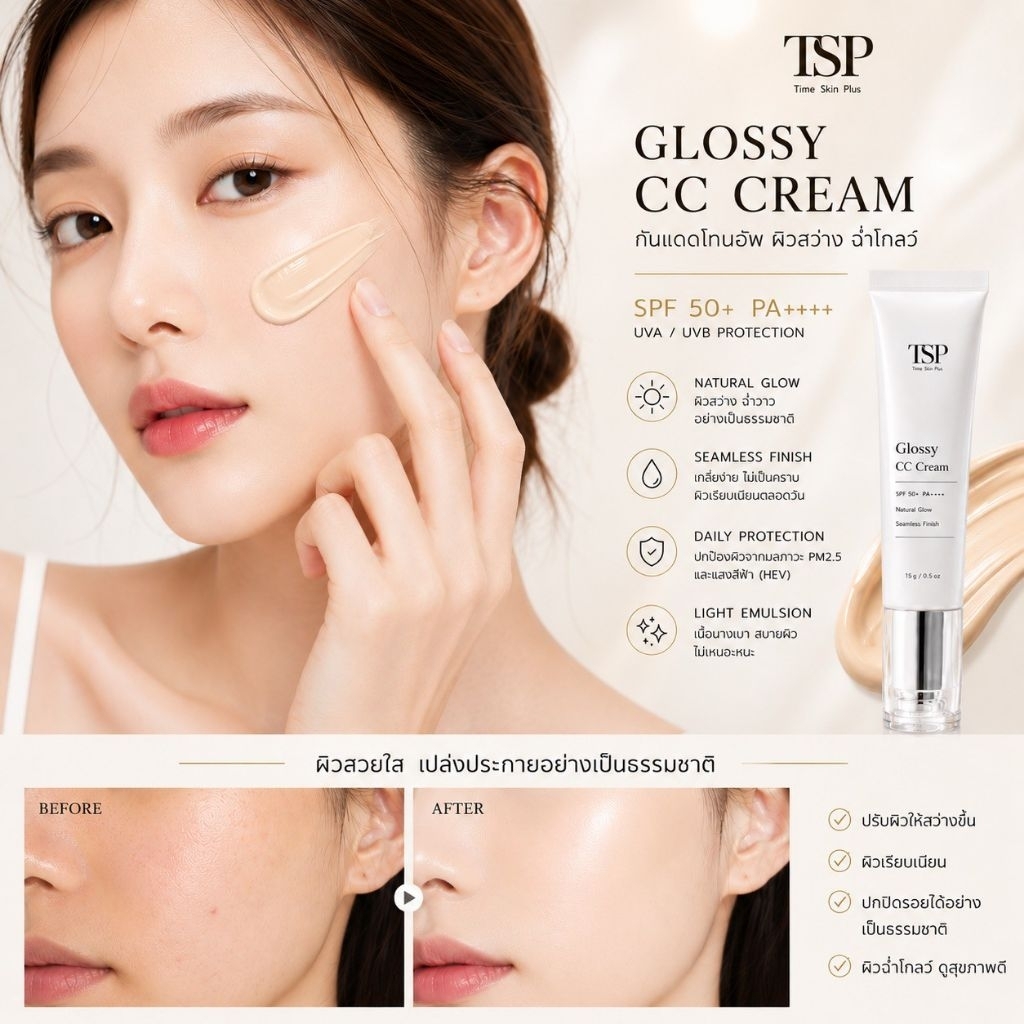 ครีมกันแดด กอซซี่ ซีซี ครีม แบรนด์ไทม์สกินพลัส