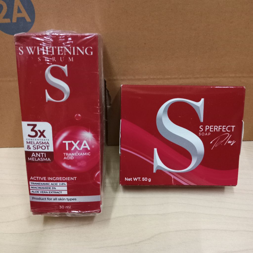2 อย่าง สุดคุ้ม ฝ้า เซรั่ม เอส และ สบู่ Seum 30ml+ s perfect soap 50g anti melasma set TXA B3