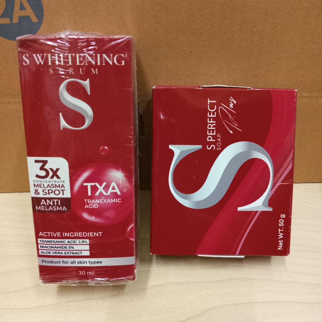 2 ชิ้น เอส เพอร์เฟค ฝ้า กระ หนา เอาอยู่ S perfect anti melasma 30ml serum + soap 50g set