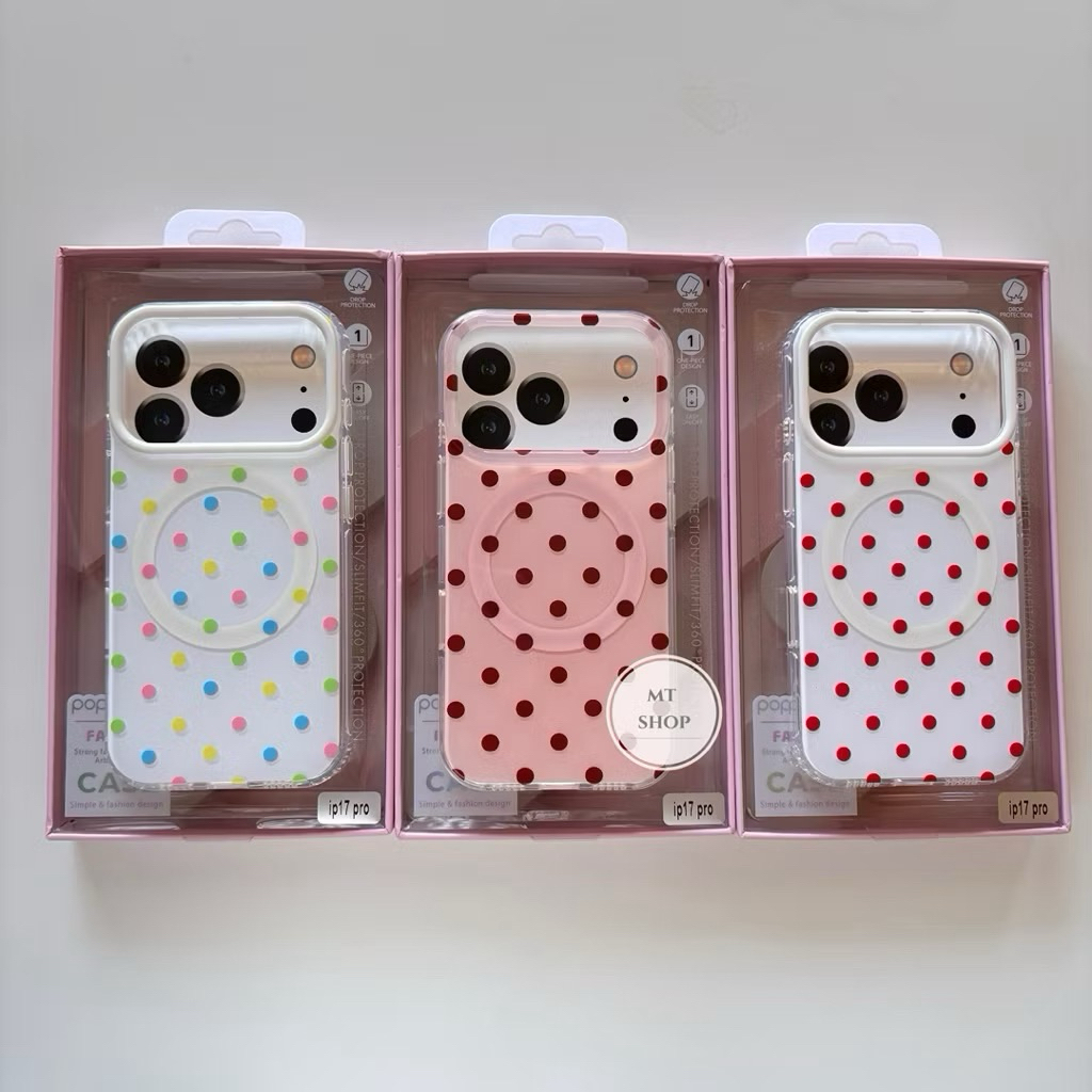 Case MagSafeลายจุด มีแม่เหล็ก สำหรับรุ่นไอโฟน 16ProMax 17 17Pro 17ProMax