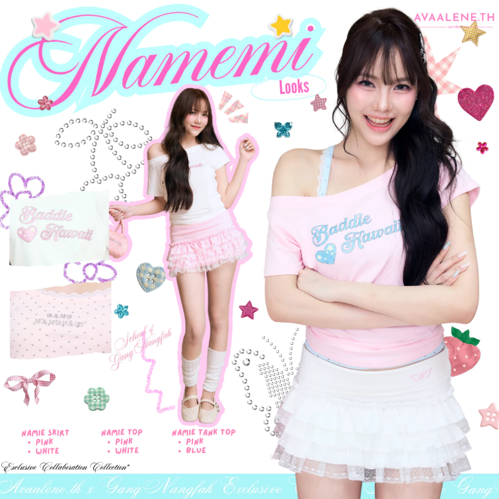 พร้อมส่ง ส่งด่วน NAMEMI* แก๊งนางฟ้า // AVAALENE.TH x GANG NANGFAH - NAMIE TOP, SKIRT, TANK TOP (ชุดน้องเนมมิ แยกชิ้น)