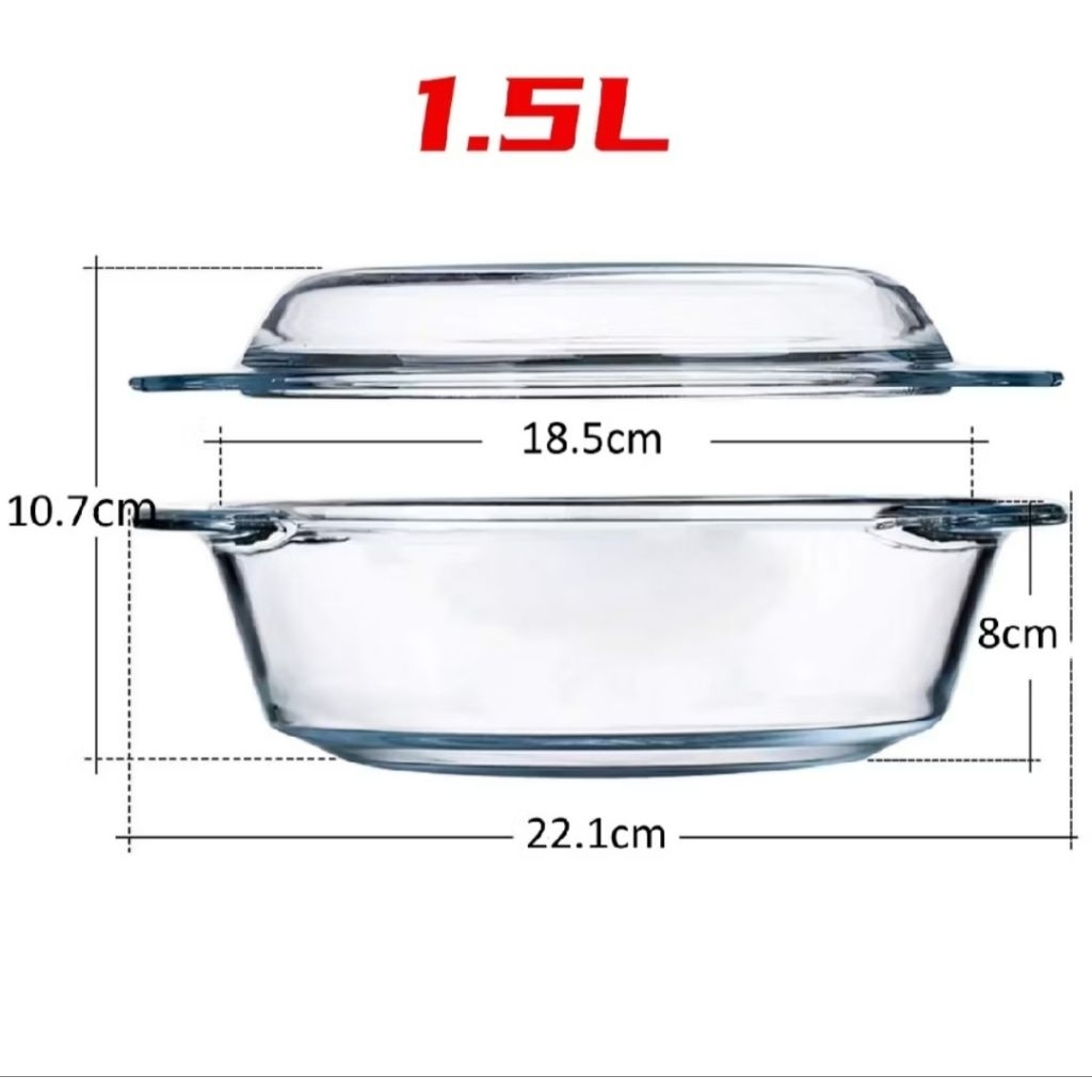 ชามไมโครเวฟ ชามแก้วมีฝาปิด Glass Mixing Bowls