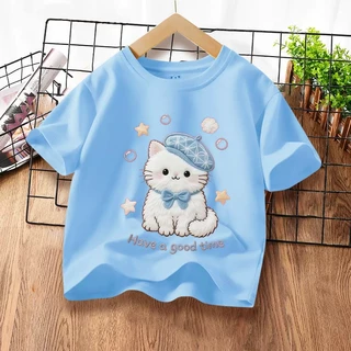 ็H1466เสื้อยืดเด็กแขนสั่ง.ผ้านุ่นใส่สบายทั้งเด็กชายกับเด็กหญิง