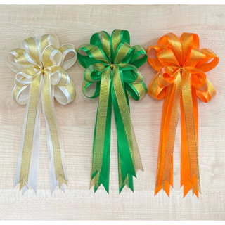 โบว์ขนาดใหญ่/ชิ้นละ25บาท(แพ็ค5/10ชิ้น)ขนาด13*25ซม./โบว์ผ้าคาดด้วยริบบิ้นทราย/โบว์สำเร็จรูป