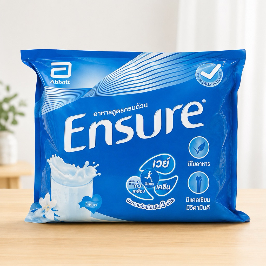 [ใช้โค้ดสุดคุ้ม] ENSURE vanilla/wheat เอนชัวร์ ถุงเติม 2,400กรัม 1 แพ็ค(400กรัมx6ถุง) วนิลา ธัญพืช วันหมดอายุ 15/01/28