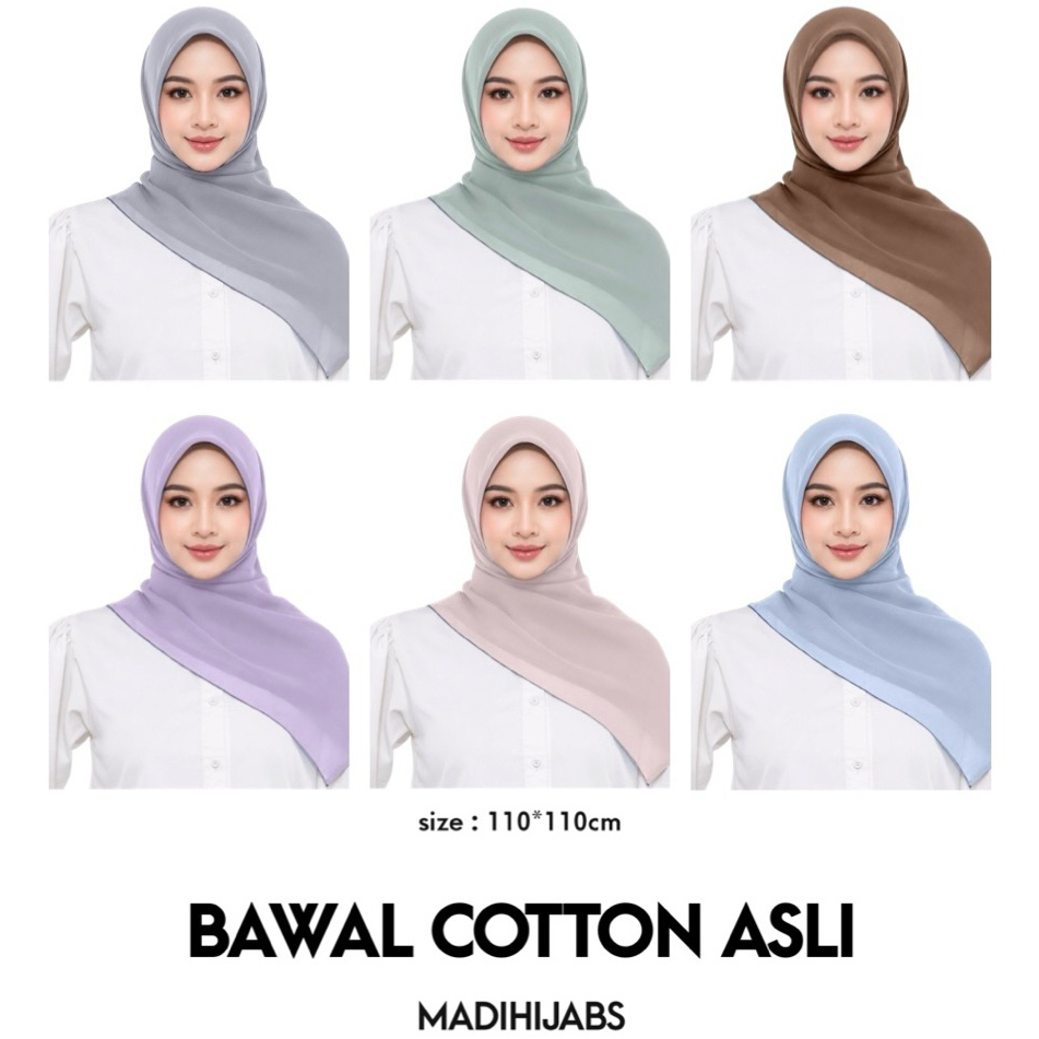 หลาสกรู ผ้าบาวาอัสลีแท้ สีพื้นและติดเพชรกระจาย BAWAL COTTON ASLI 45"