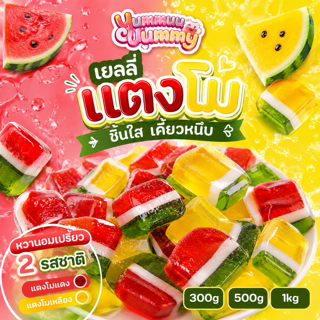 เยลลี่แตงโมคริสตัล แตงโมใสหอมรสผลไม้