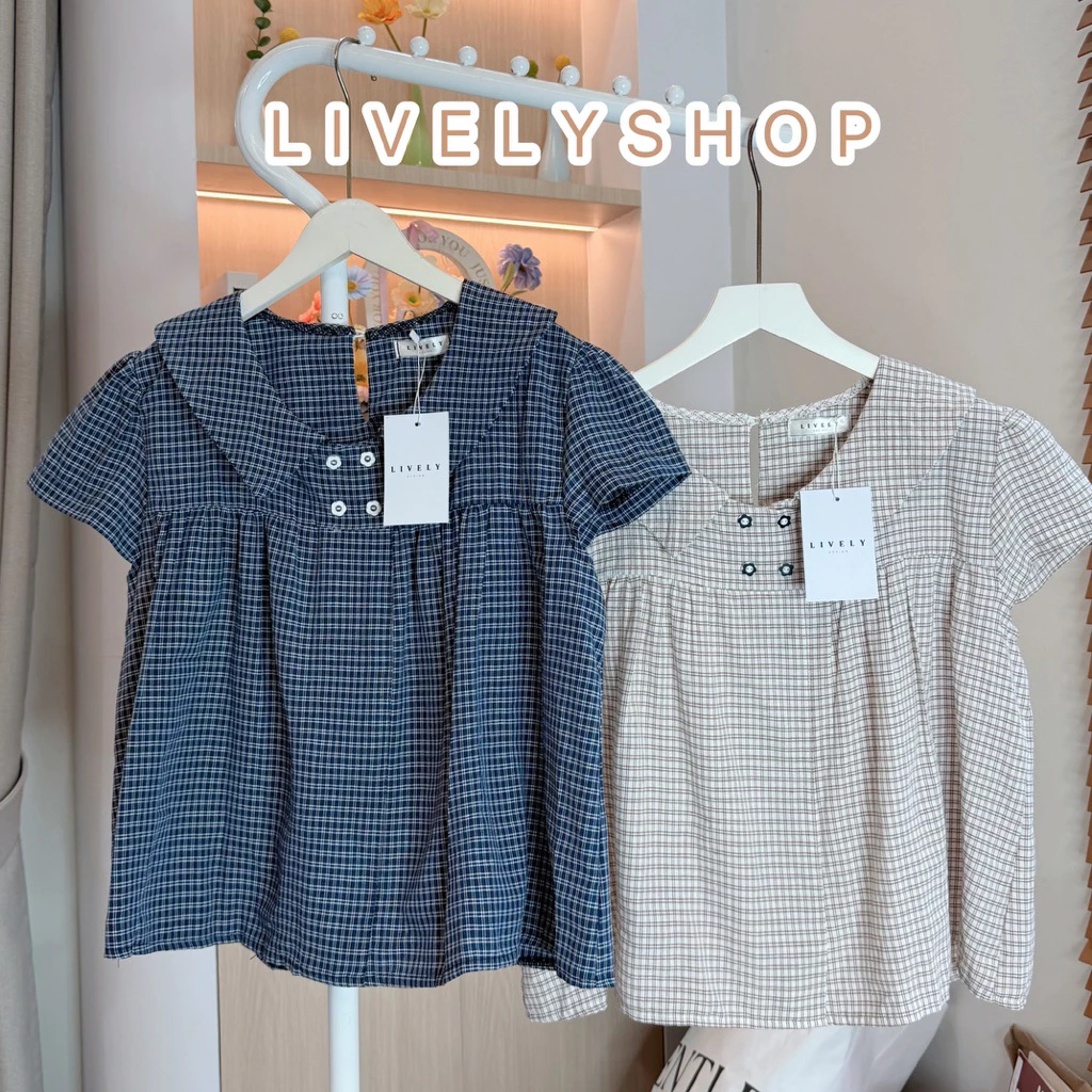 เสื้อคอปกเเต่งกระดุมน่ารัก ทรงโอเวอร์ไซส อก 32-40 G40