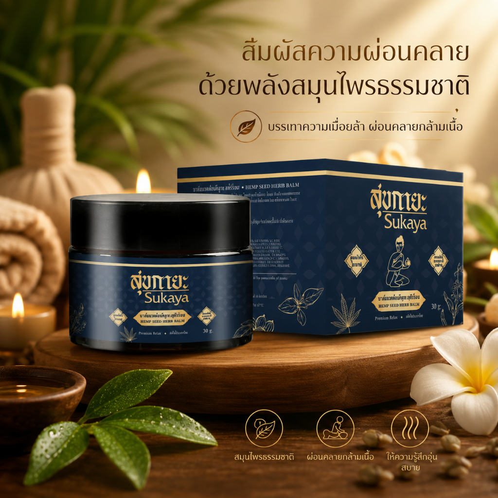 Sukaya Balm บรรเทาปวดเมื่อย คลายเส้น ขนาด 30กรัม