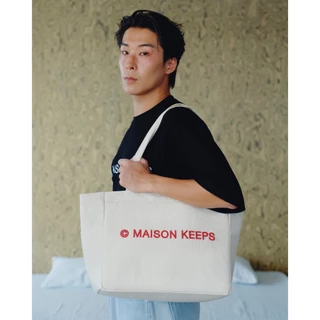 maison KEEPS | Mark Logo Utility Tote Bag | กระเป๋าผ้าแคนวาสปักโลโก้ Mark