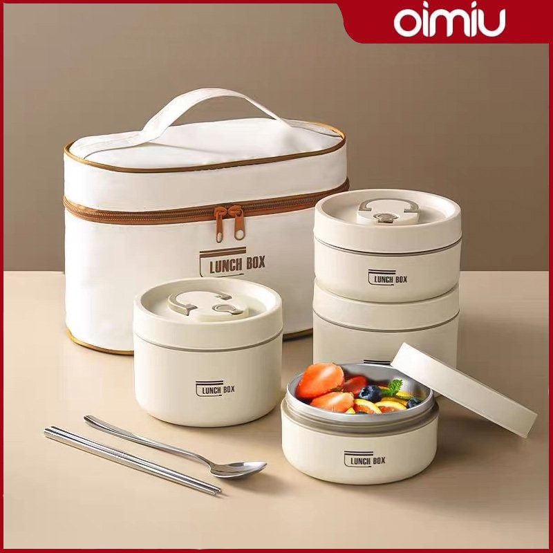 OIMIU กล่องข้าว กล่องอาหารกลางวันสแตนเลส 304 กล่องอาหาร  เก็บอุณหภูมิได้ กล่องอาหารสแตนเลส เข้าไมโครเวฟได้