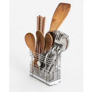 KOWAHOMEWARE S007 ชั้่นคว่ำจานสเตนเลส2ชั้นใหญ่มีถาดรองน้ำในชุดรวมที่ใส่ช้อนสเตนเลสพร้อมถาดรองน้ำStainless Steel SuS 304