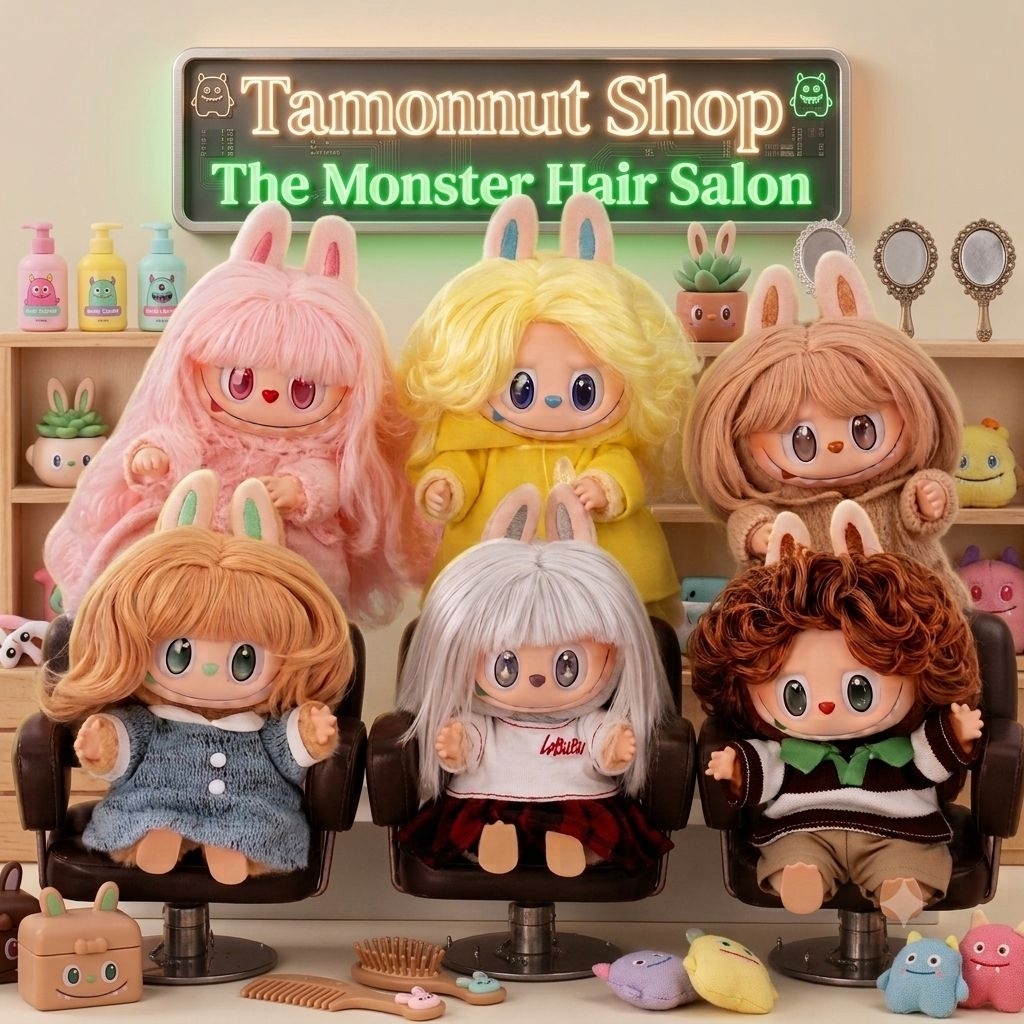 พร้อมส่ง♡เช็คการ์ด พวงกุญแจLabubu The Monster hair salon