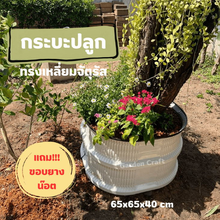 แปลงปลูกผัก กระบะปลูกต้นไม้ เมทัลชีท ขนาดเล็ก 65 ซม. พื้นที่ขนาดเล็กสามารถใช้จัดสวนได้