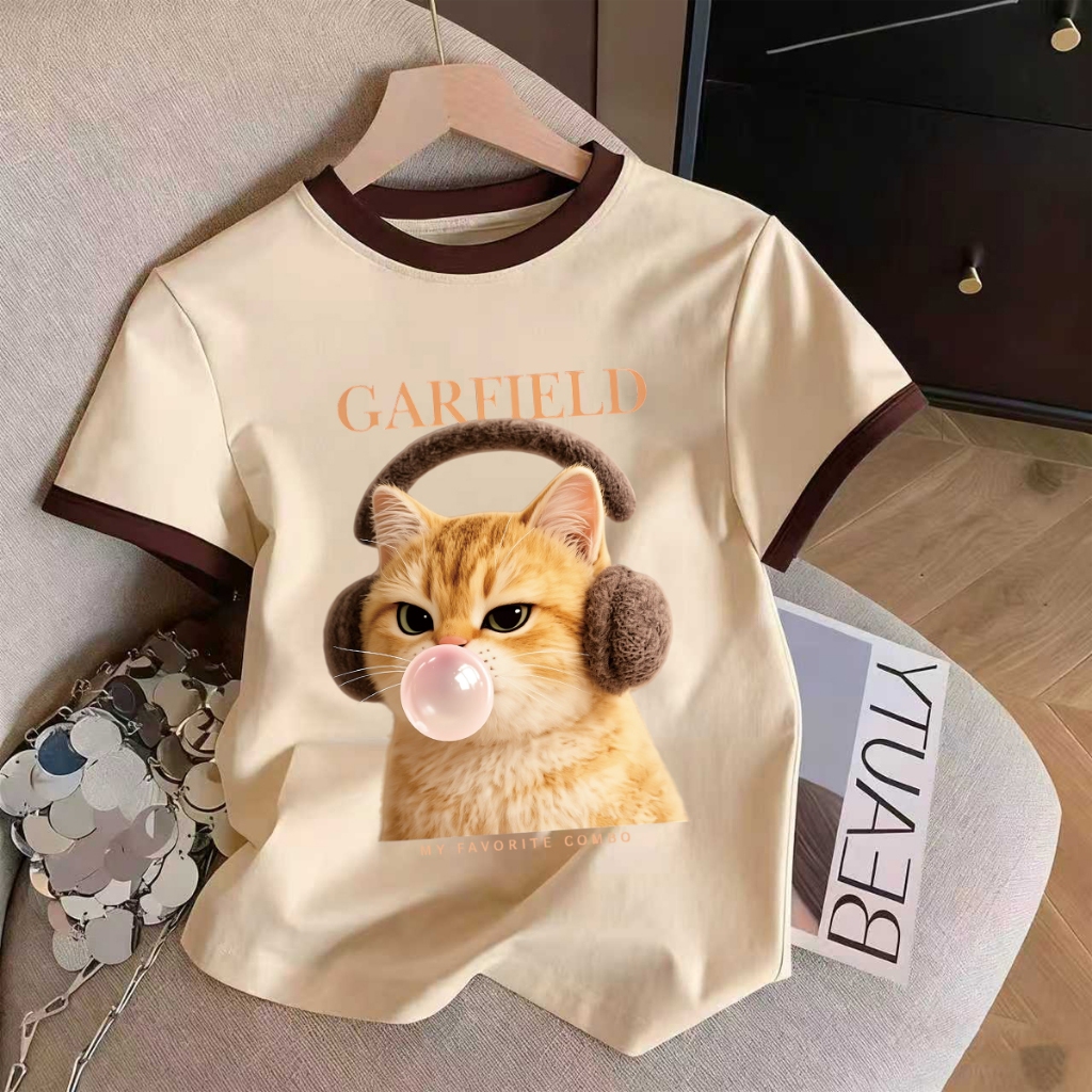 เสื้อครอปคอกลมผู้หญิง ลายสัตว์น่ารักสไตล์เกาหลีรุ่นใหม่ ไซส์ M-3XL ส่งเร็วจากกรุงเทพฯ