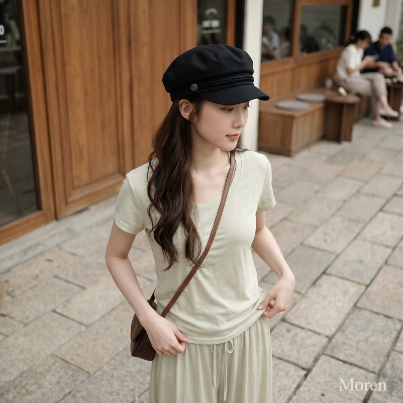 Bare Beige Set ชุดเซตเสื้อแขนสั้นและกางเกงขายาว