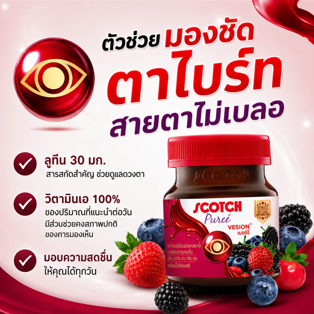 [LIVE] Scotch สก๊อต เพียวเร่ เบอร์รี่ สูตรใหม่เพิ่มยังเบอร์รี่ 40 มล. (แพ็ก 6 ขวด) จำนวน 1 แพ็ก *รุ่นไม่มีกล่องด้านใน thumbnail 5