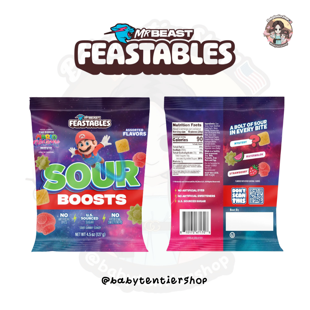 พร้อมส่ง🛵 MrBeast Feastables Sour Strikes ขนมกัมมี่เปรี้ยวสุดฮิตจากอเมริกา🍬✨