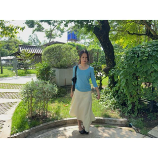 punn // Timeless skirt กระโปรงยาวซับในทั้งตัวมีสายผูกเอวให้