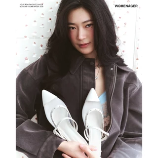 WOMENAGER - Mogenn สี Off-White รองเท้าหัวแหลมส้นสูง สวมใส่ง่าย