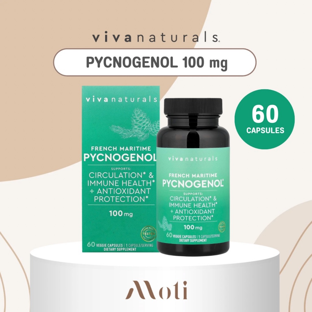 Viva Naturals French Maritime Pycnogenol 100mg , 60 Capsules
