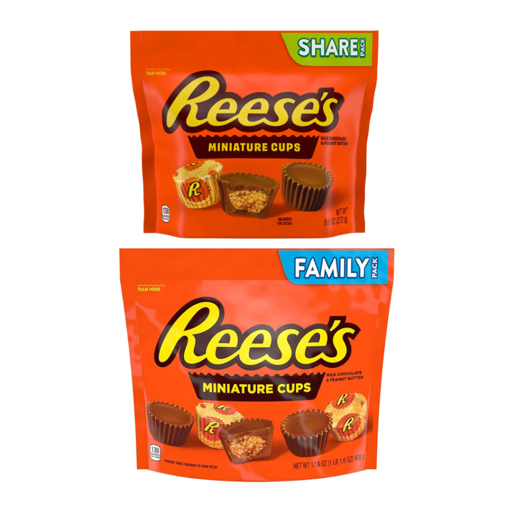 ช็อคโกแลต เคลือบ Peanut butter ยี่ห้อ reese’s มี 2 ขนาด