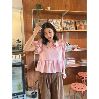 Pingpong Shirt - เสื้อเชิ้ตแต่งระบายคอบัว