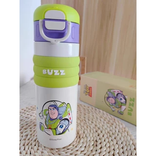 ขวดน้ํา thermos แก้วเก็บความเย็น กระติกน้ำพกพา ลายการ์ตูน สายคล้อง พร้อมปิดฝา ฝา2หัว แบบยกดื่ม แบบดูด สแตนเลส316 520ml