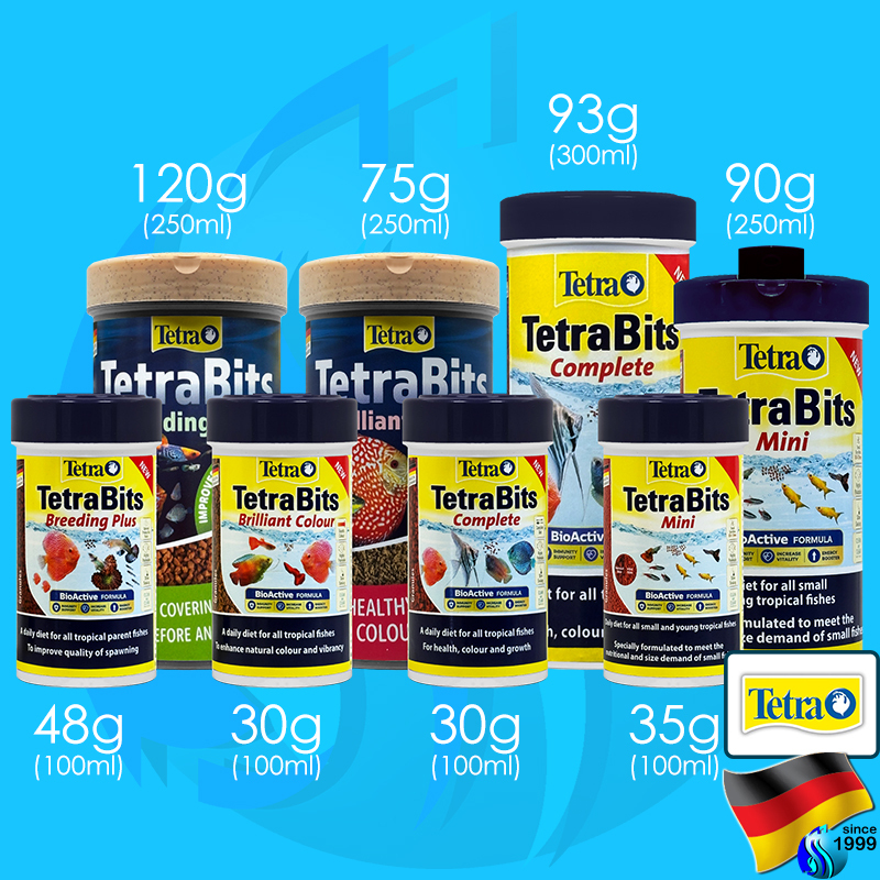 TetraBits BreedingPlus / BrilliantColour / Complete / Mini 100ml / 300ml อาหารปลาปอม 30g 93g Tetra Bits Bit tetrabit