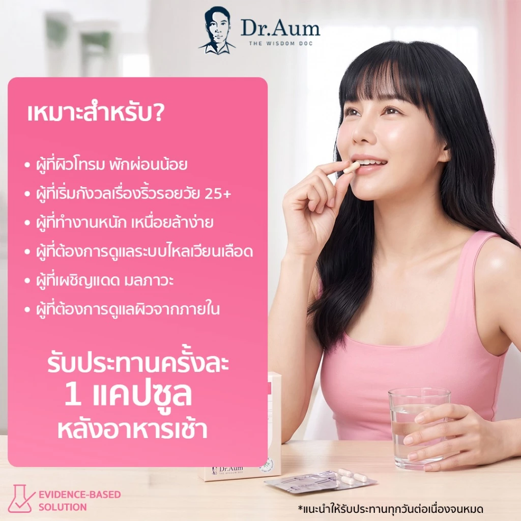 Dr.Aum Pycnogenol Plus 60 mg/capsule จำนวน 30 capsules ด็อกเตอร์อั้ม พิกโนจีนอล พลัส ขนาด 60 มก ต่อ แคปซูล จำนวน 30 แคปซ thumbnail 9