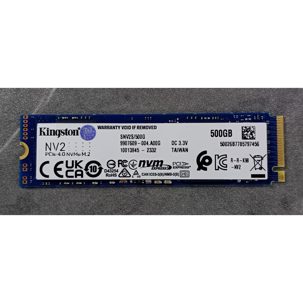 500 GB SSD (เอสเอสดี) KINGSTON NV2 - PCIe 4NVMe M.2 2280 (SNV2S500G)