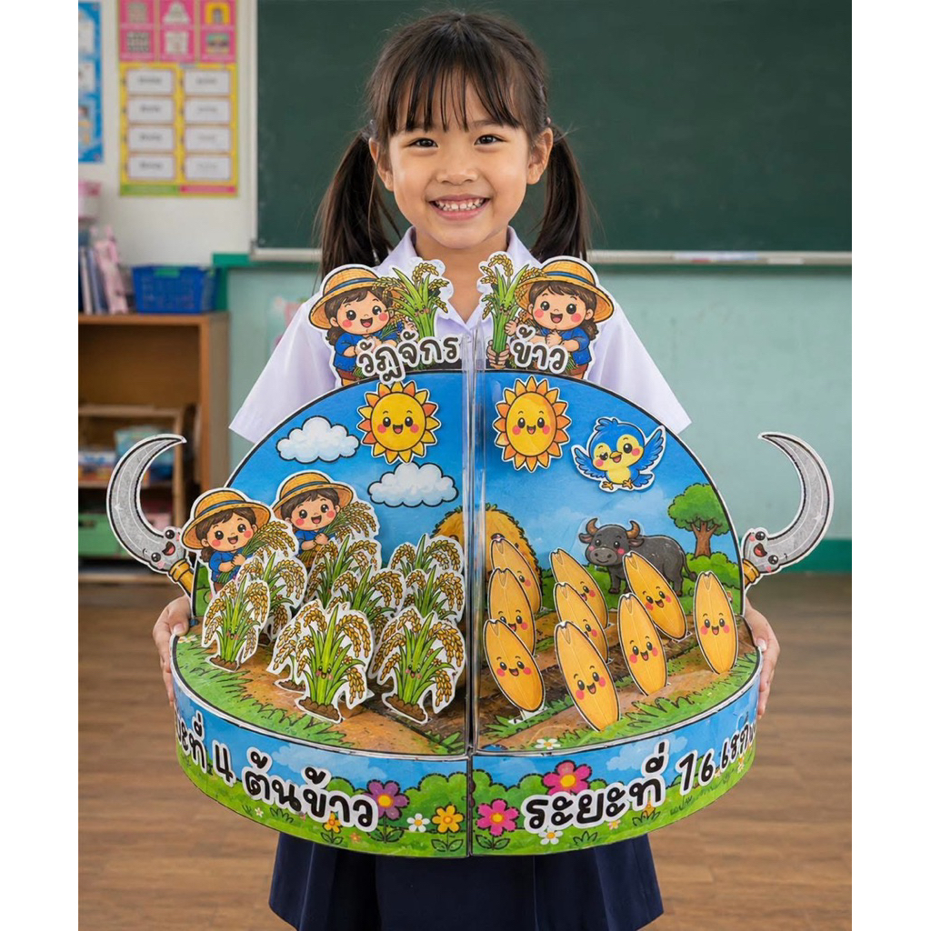 สื่อปันสุข สื่อการสอนเรื่องการเจริญเติบโตของข้าว