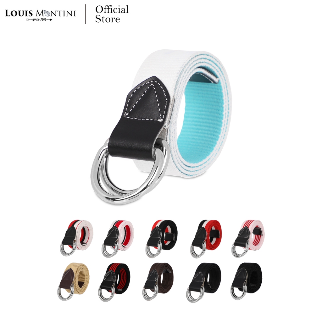 Louis Montini เข็มขัดผ้า เข็มขัดผู้ชาย เข็มขัดผู้หญิง เข็มขัดแฟชั่น Canvas Belt MCT15