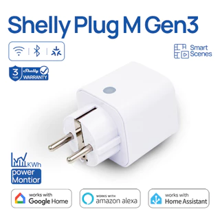 Shelly Plug M Gen3 ปลั๊กไฟอัจฉริยะ WiFi Matter Smart Plug 16A วัดการใช้ไฟฟ้า Bluetooth รองรับ Alexa Home Assistant