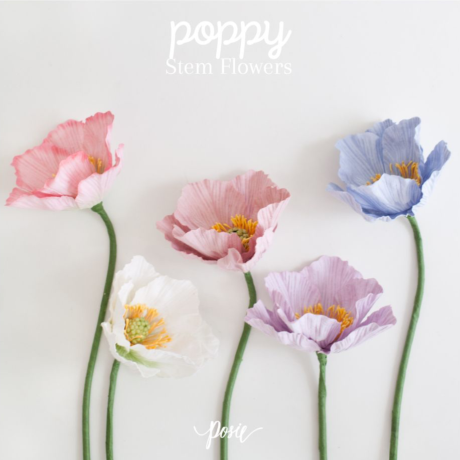 POSIE Poppy Artificial Flower โพซี่ ดอกป้อปปี้ ดอกไม้ประดิษฐ์จากกระดาษสา สูง 16 นิ้ว มีกลิ่นหอม พร้อ
